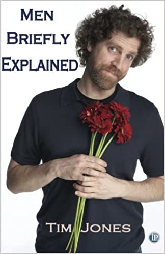 Men Briefly Explained cover with a man holding a bunch of red flowers