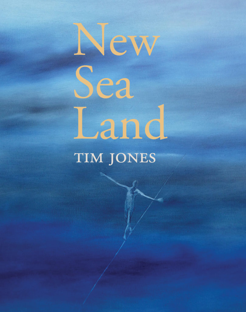 New Sea Land cover, featuring a person appearing to walk a tight rope over a blue sea